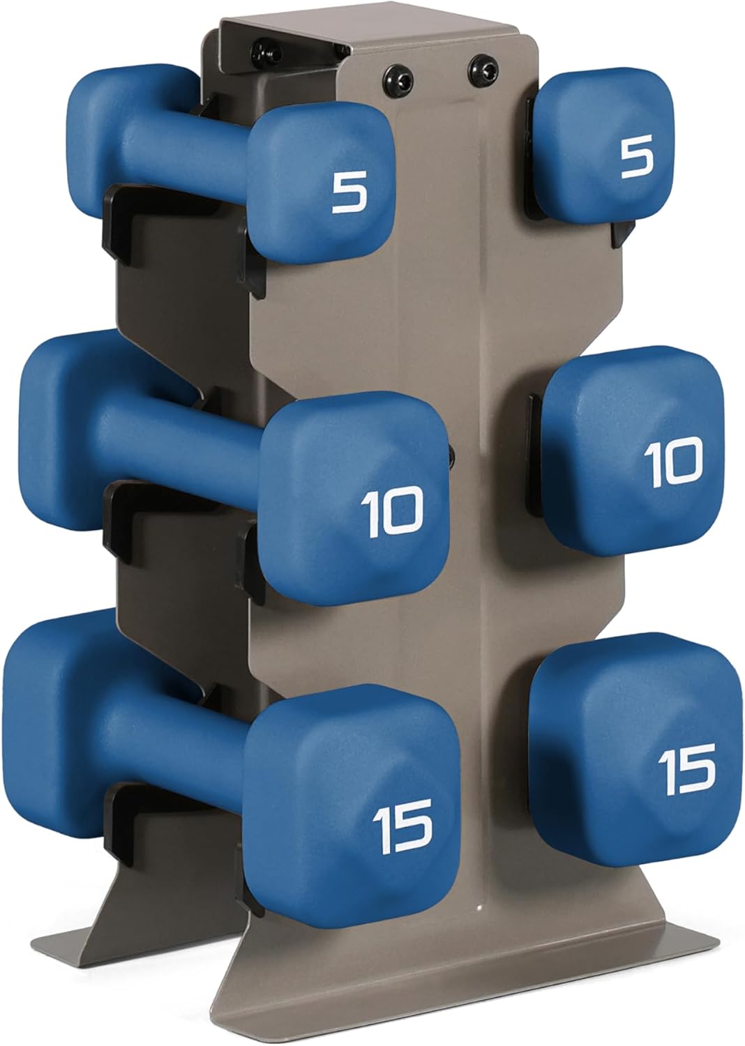 Neoprene Dumbbell Set with Storage Rack – Non-Slip, Anti-Roll Hand Weights for Home Gym Workouts | 20 lb, 32 lb, 50 lb, 60 lb & 100 lb Options