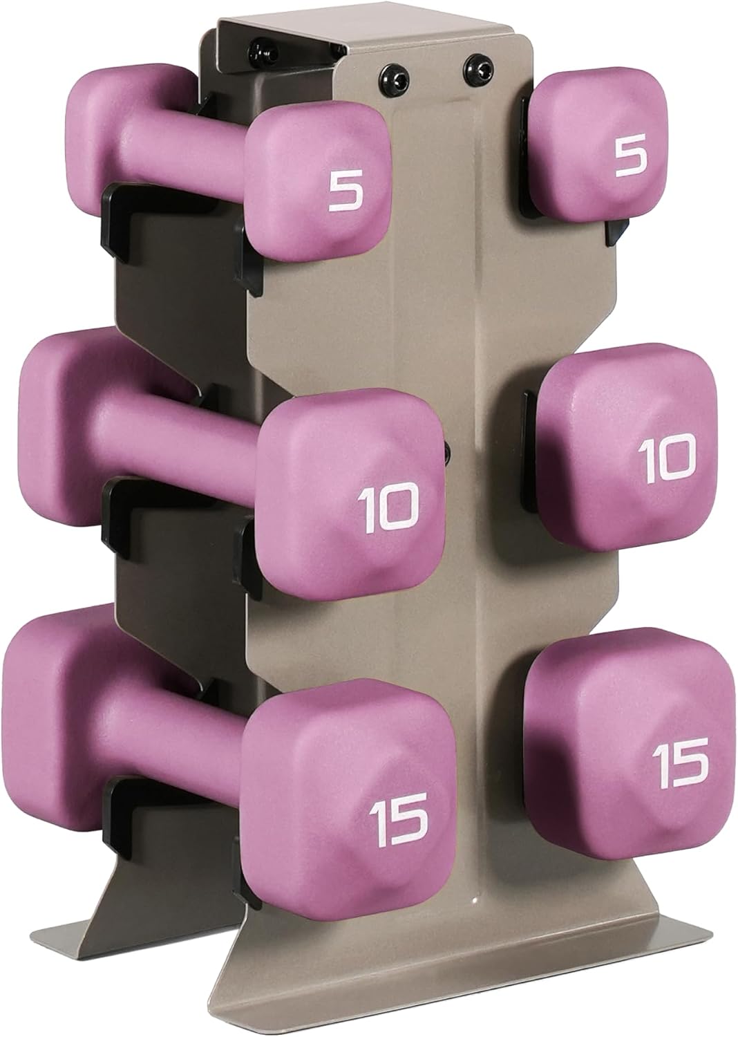 Neoprene Dumbbell Set with Storage Rack – Non-Slip, Anti-Roll Hand Weights for Home Gym Workouts | 20 lb, 32 lb, 50 lb, 60 lb & 100 lb Options