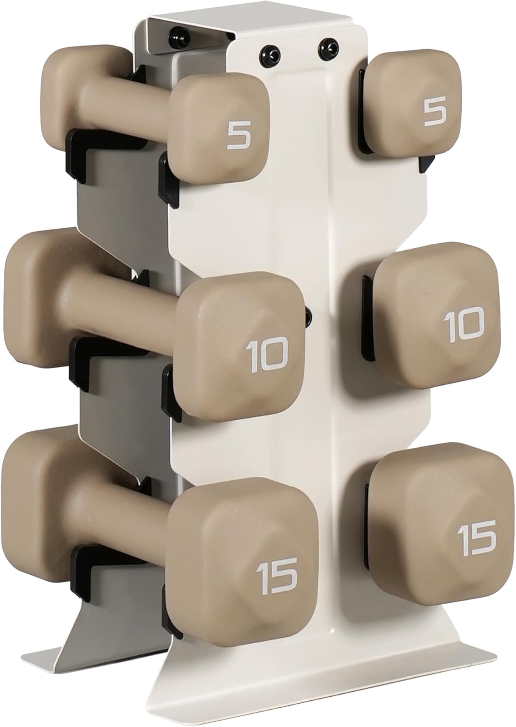 Neoprene Dumbbell Set with Storage Rack – Non-Slip, Anti-Roll Hand Weights for Home Gym Workouts | 20 lb, 32 lb, 50 lb, 60 lb & 100 lb Options