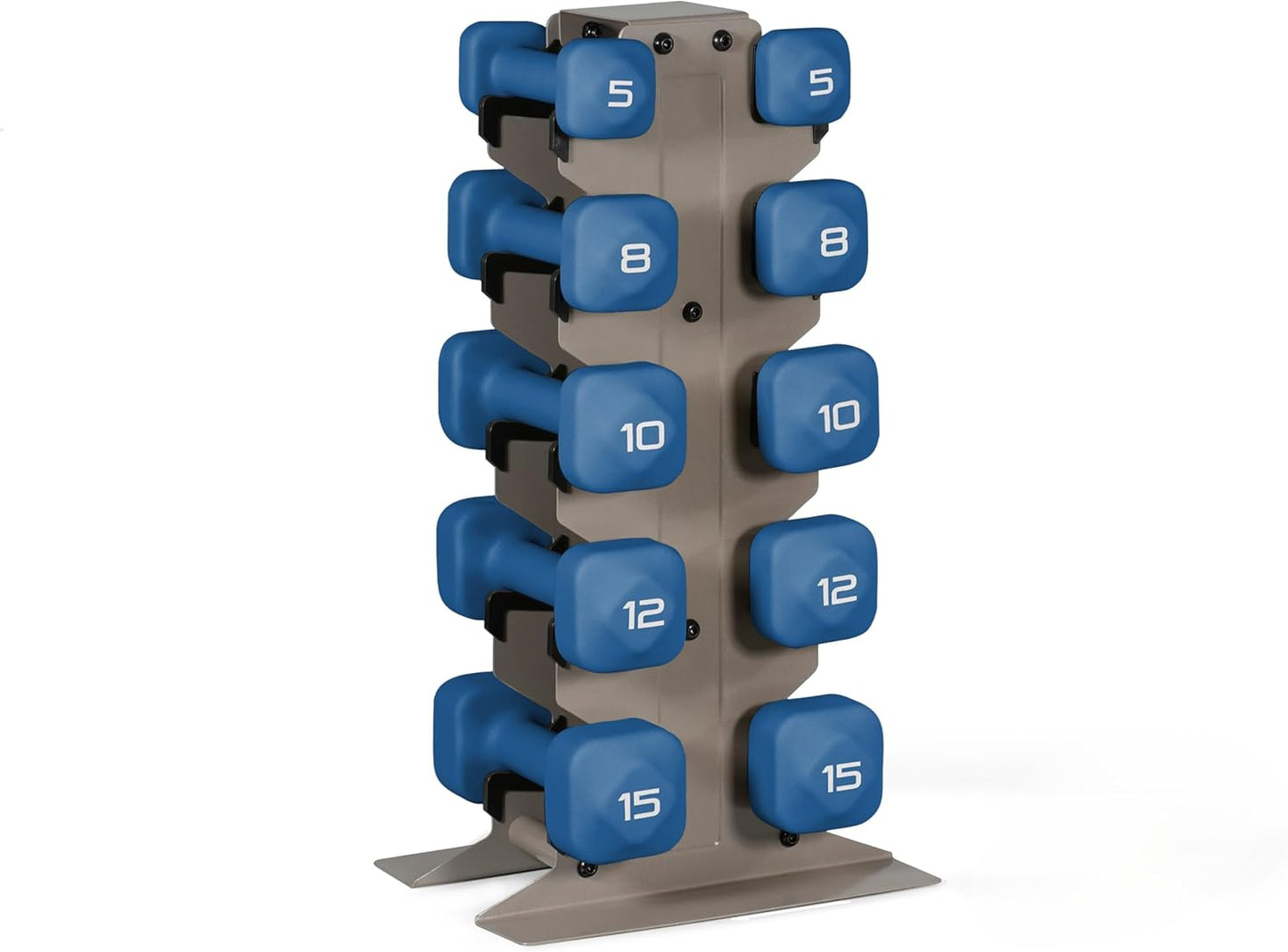 Neoprene Dumbbell Set with Storage Rack – Non-Slip, Anti-Roll Hand Weights for Home Gym Workouts | 20 lb, 32 lb, 50 lb, 60 lb & 100 lb Options