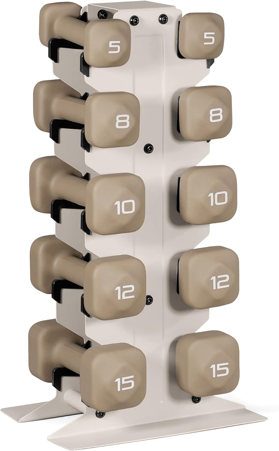 Neoprene Dumbbell Set with Storage Rack – Non-Slip, Anti-Roll Hand Weights for Home Gym Workouts | 20 lb, 32 lb, 50 lb, 60 lb & 100 lb Options