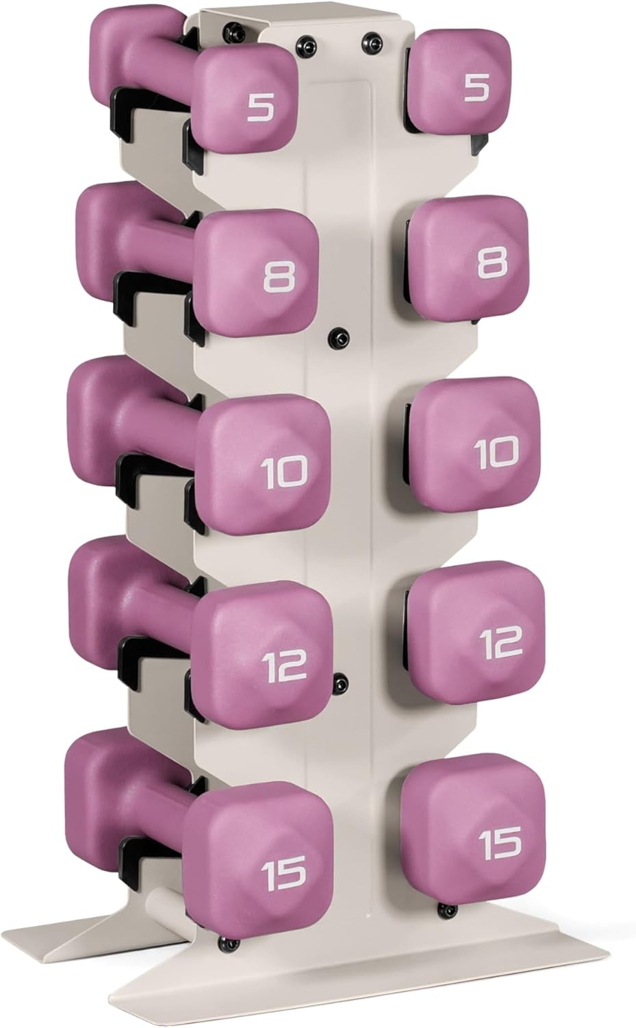 Neoprene Dumbbell Set with Storage Rack – Non-Slip, Anti-Roll Hand Weights for Home Gym Workouts | 20 lb, 32 lb, 50 lb, 60 lb & 100 lb Options
