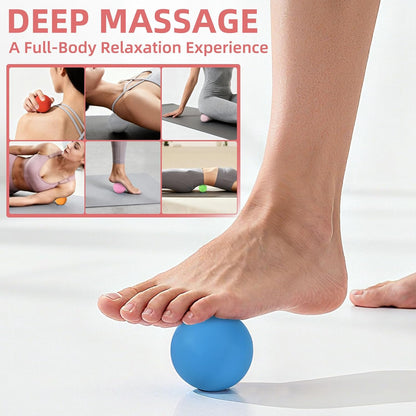 Massage Lacrosse Balls 2 Pack, Rubber Trigger Point Therapy Balls for Deep Tissue Myofascial Release, Plantar Fasciitis & Muscle Soreness Relief, Portable Pain Relief Tool (Purple and Blue)