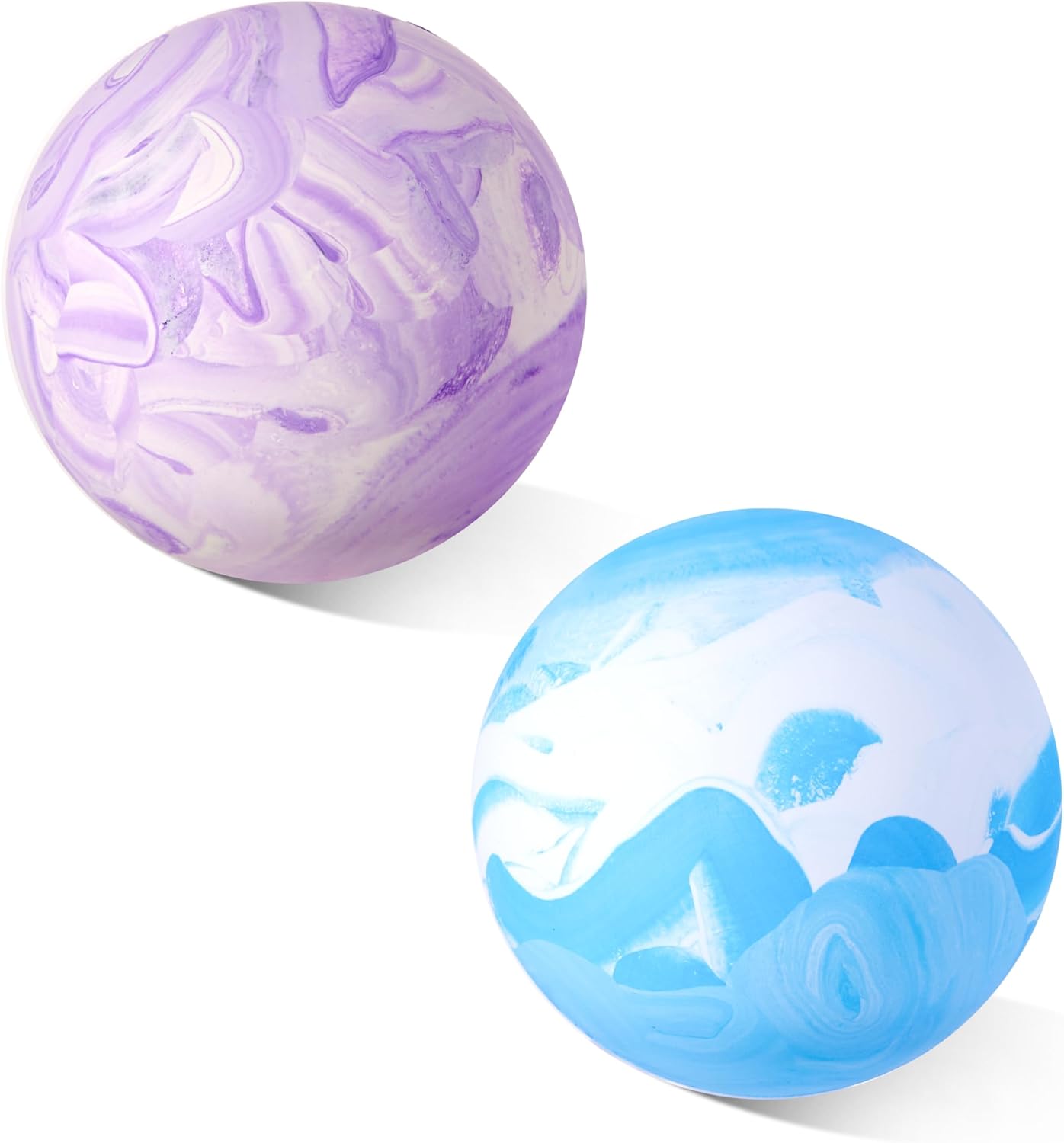 Massage Lacrosse Balls 2 Pack, Rubber Trigger Point Therapy Balls for Deep Tissue Myofascial Release, Plantar Fasciitis & Muscle Soreness Relief, Portable Pain Relief Tool (Purple and Blue)