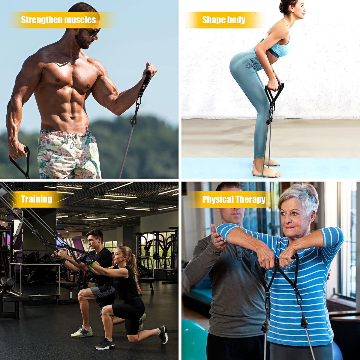 Heavy Resistance Bands, 300LBS Exercise Bands for Working Out, Fitness Bands with Handles, Workout Bands for Men, Weight Bands Set for Muscle Training, Strength, Slim, Yoga, Home Gym Equipment