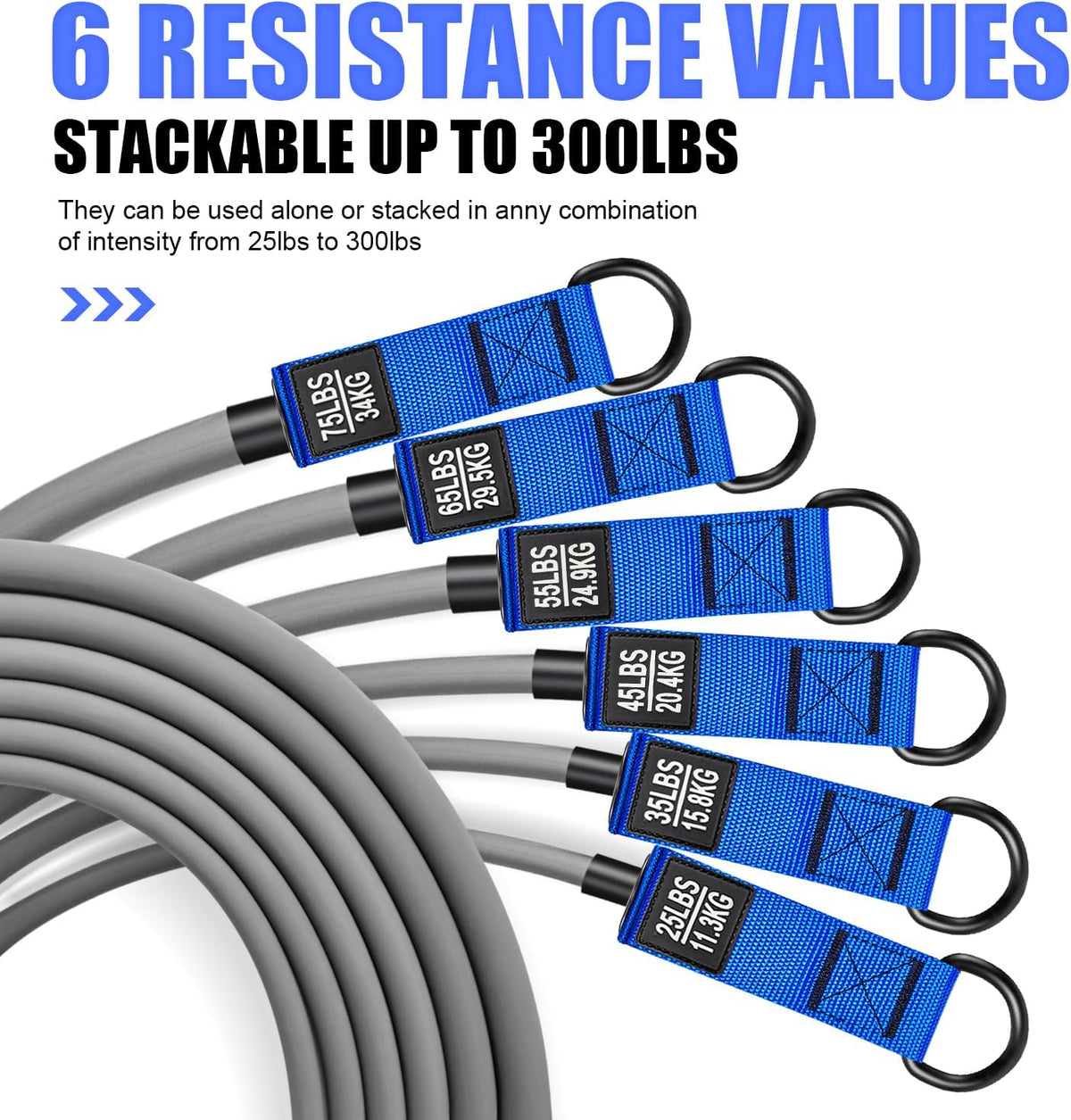 Heavy Resistance Bands, 300LBS Exercise Bands for Working Out, Fitness Bands with Handles, Workout Bands for Men, Weight Bands Set for Muscle Training, Strength, Slim, Yoga, Home Gym Equipment