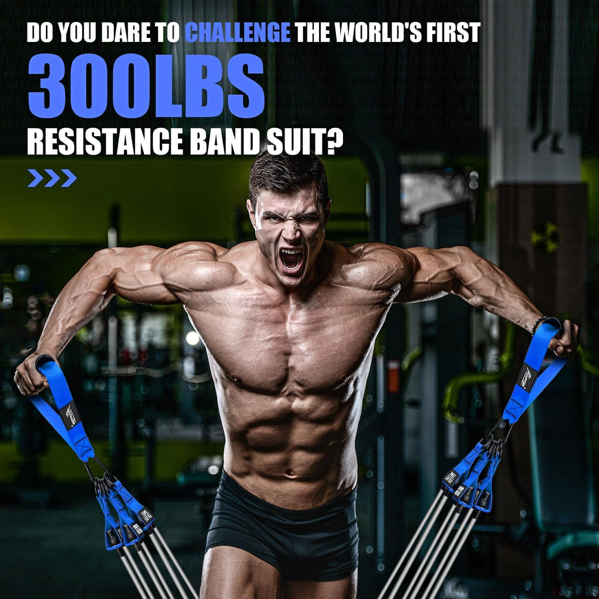Heavy Resistance Bands, 300LBS Exercise Bands for Working Out, Fitness Bands with Handles, Workout Bands for Men, Weight Bands Set for Muscle Training, Strength, Slim, Yoga, Home Gym Equipment