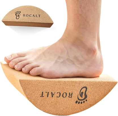 Cork Yoga Blocks, Half Moon Foot and Calf Stretching Tool | high-density cork, curved ergonomic shape, 9.5 x 3.5 x 4 in, for arches, ankles, Pilates and travel