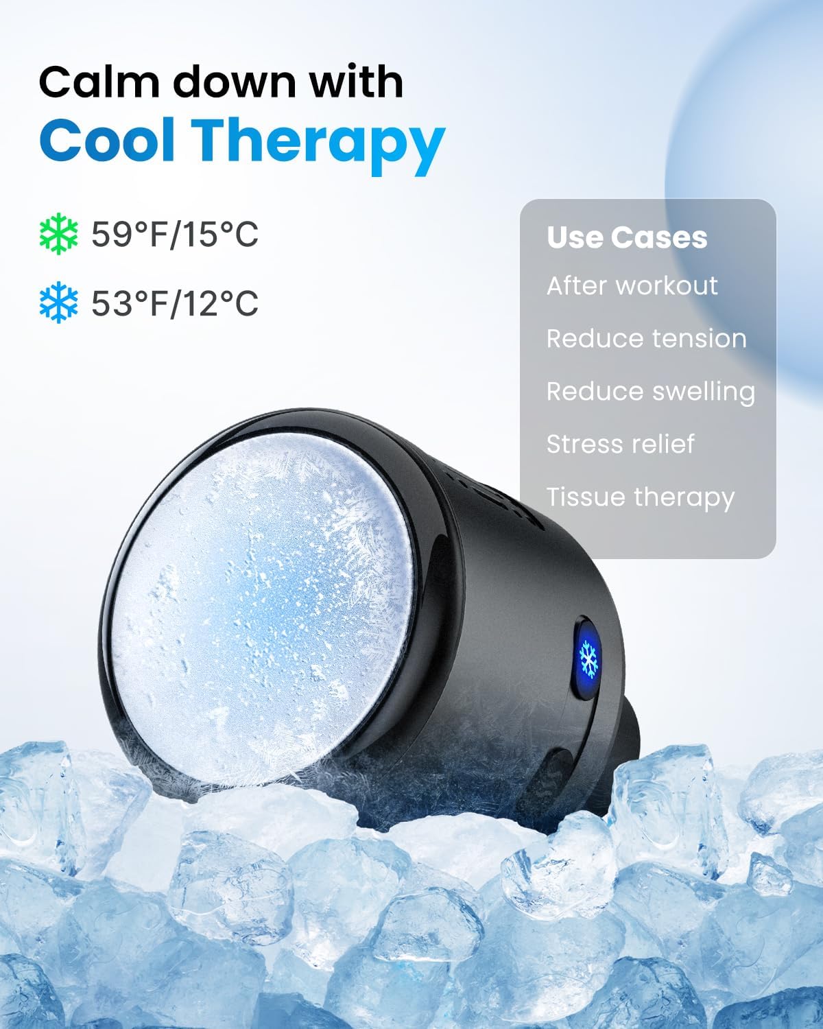 Massage Gun Head with Heat and Cool | For Model RP-GM171-N1, R-WMG08, Percussion Muscle Massager Attachment, Portable, Rechargeable, Handheld Accessory