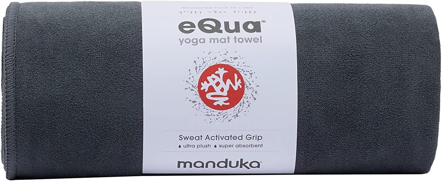 eQua Hot Yoga Mat Towel - Instant Moisture Activated Grip Ultra Soft Microfiber Quick Dry, Daily Use Ready Lightweight, Travel Friendly Mat Layer