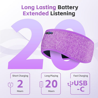 Sleep Headphones Bluetooth 6.0 Headband for Side Sleepers (Gray)