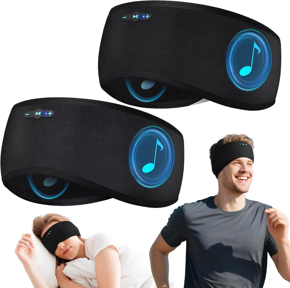 Sleep Headphones Bluetooth 6.0 Headband for Side Sleepers (Gray)