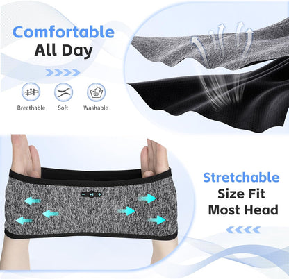 Sleep Headphones Bluetooth 6.0 Headband for Side Sleepers (Gray)