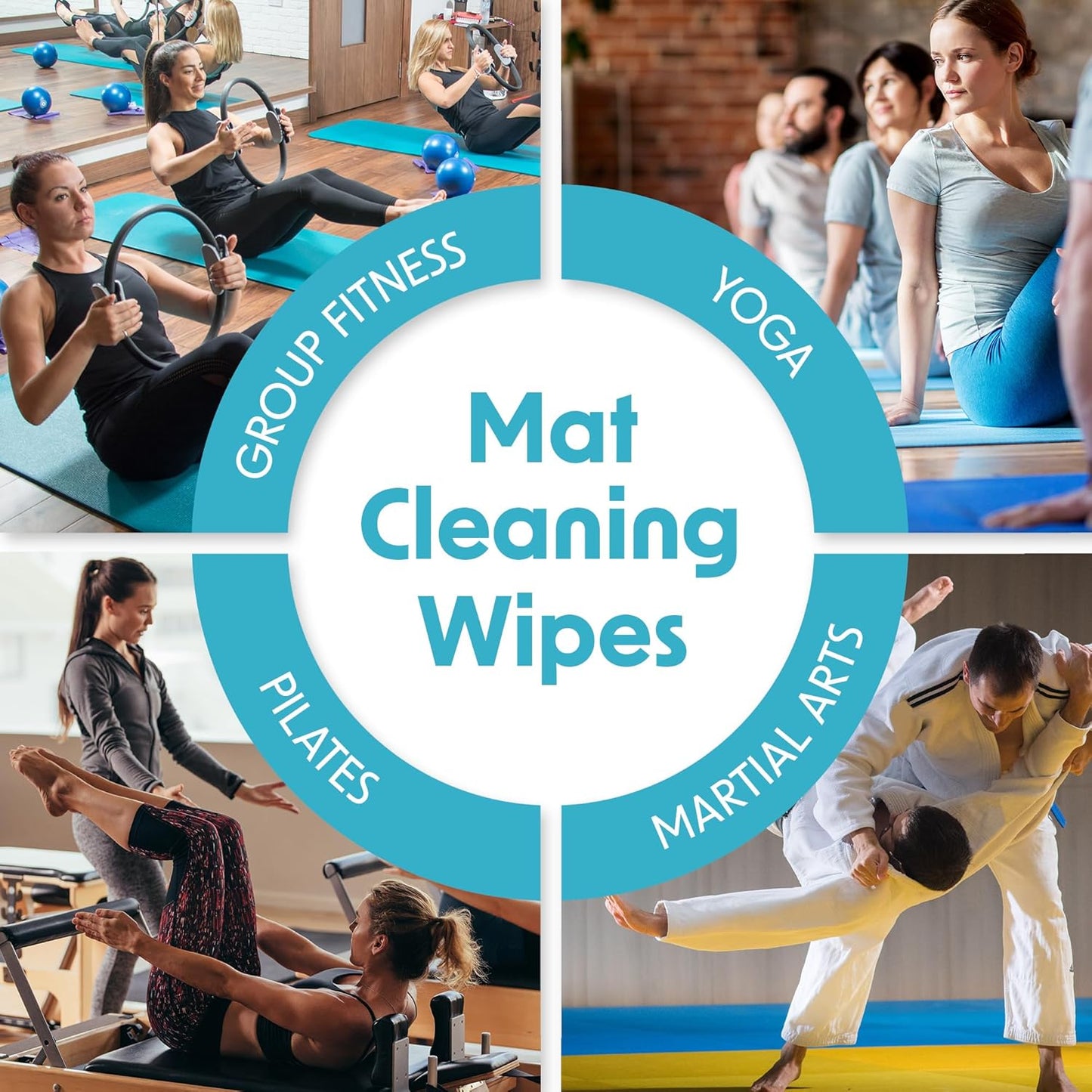 Studio Empower Yoga Mat Cleaner Wipes 25ct Zip Pack, Ultra Thick and Textured, Lemongrass Eucalyptus Scent, Natural Choice for Yoga, Pilates, or Any Movement Practice