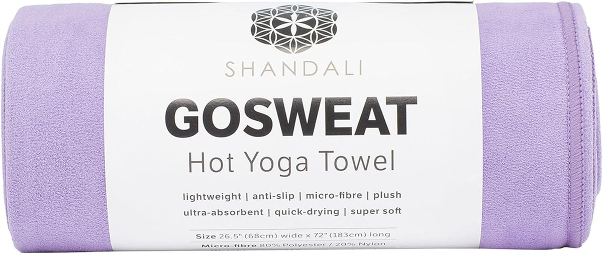 Shandali GoSweat Non-Slip Hot Yoga Towel with Super-Absorbent Soft Suede Microfiber in Many Colors, for Bikram Pilates and Yoga Mats.