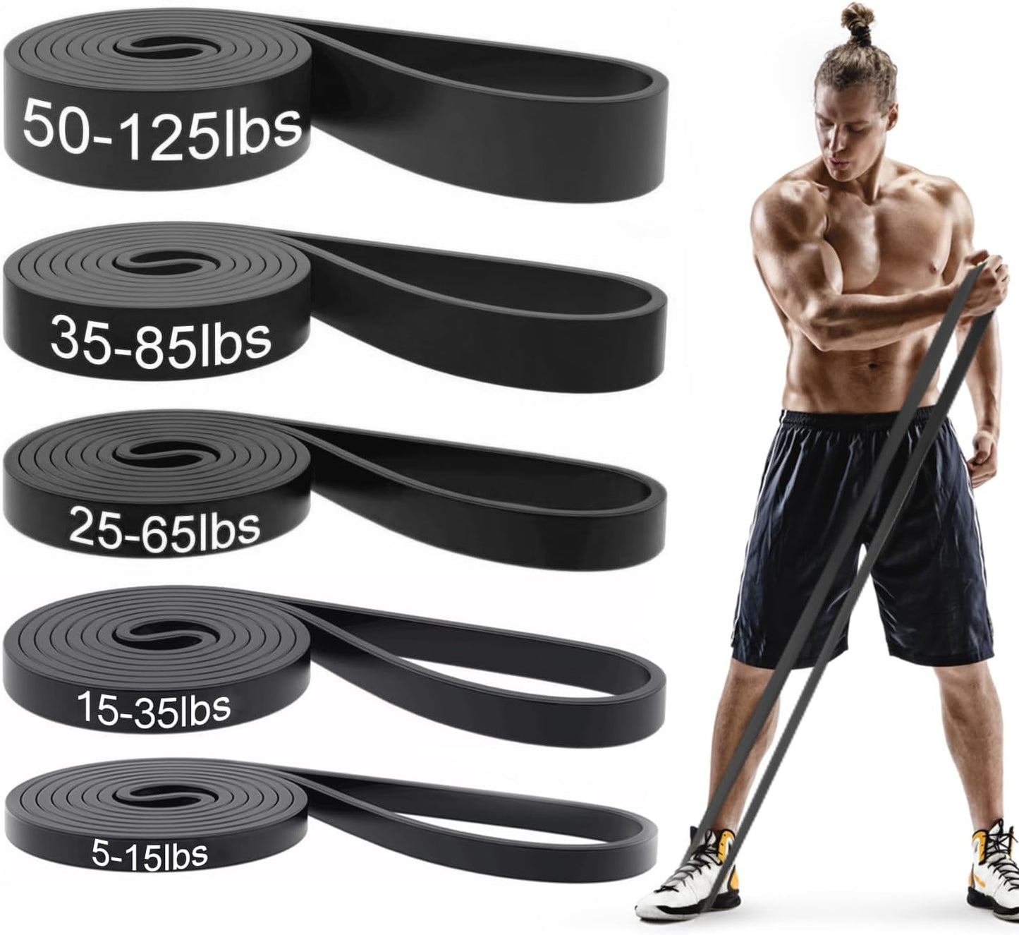 Pull Up Bands, Resistance Bands Set, Exercise Workout Bands for Men & Women, Ideal for Body Stretching, Physical Therapy and Muscle Training