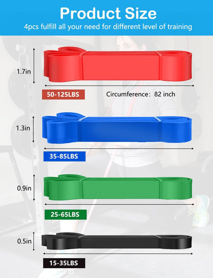 Pull Up Bands, Resistance Bands Set, Exercise Workout Bands for Men & Women, Ideal for Body Stretching, Physical Therapy and Muscle Training