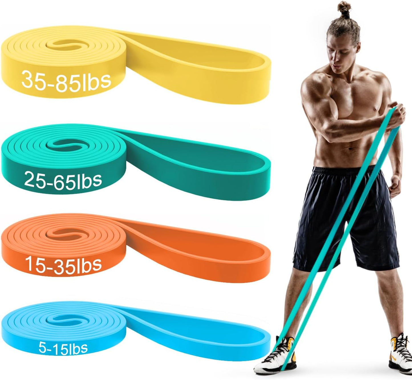 Pull Up Bands, Resistance Bands Set, Exercise Workout Bands for Men & Women, Ideal for Body Stretching, Physical Therapy and Muscle Training