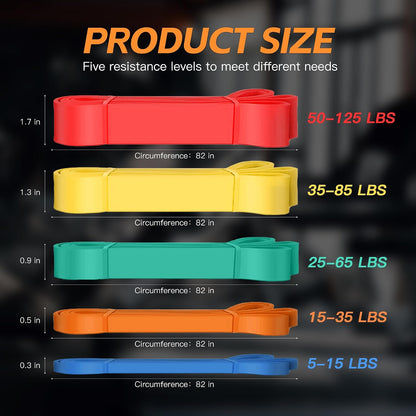 Pull Up Bands, Resistance Bands Set, Exercise Workout Bands for Men & Women, Ideal for Body Stretching, Physical Therapy and Muscle Training