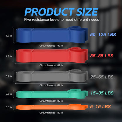 Pull Up Bands, Resistance Bands Set, Exercise Workout Bands for Men & Women, Ideal for Body Stretching, Physical Therapy and Muscle Training