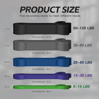 Pull Up Bands, Resistance Bands Set, Exercise Workout Bands for Men & Women, Ideal for Body Stretching, Physical Therapy and Muscle Training