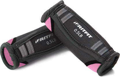 RitFit Soft Hand Weights Set - 0.5/0.75/1/1.5/2 LBS (1 Pair) Walking Dumbbell for Women & Men with Reflective Straps - Jogging, Running, Physical Therapy, Aerobics - Pink Orange Blue Grey Black