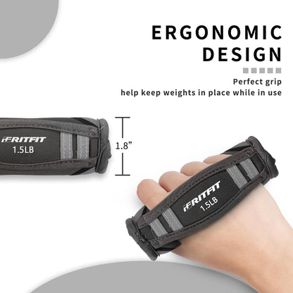 RitFit Soft Hand Weights Set - 0.5/0.75/1/1.5/2 LBS (1 Pair) Walking Dumbbell for Women & Men with Reflective Straps - Jogging, Running, Physical Therapy, Aerobics - Pink Orange Blue Grey Black