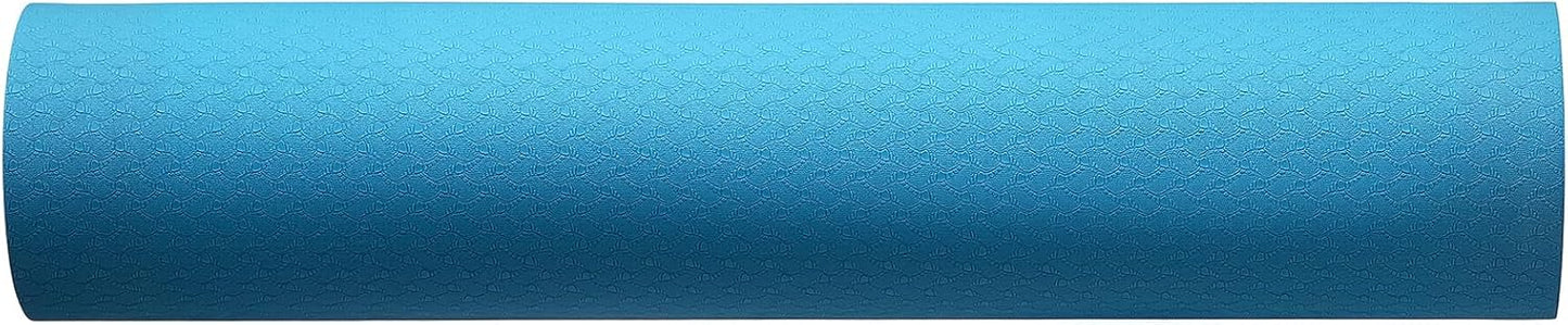 1/4 Inch Thick TPE Exercise Yoga Mat with Carrying Strap