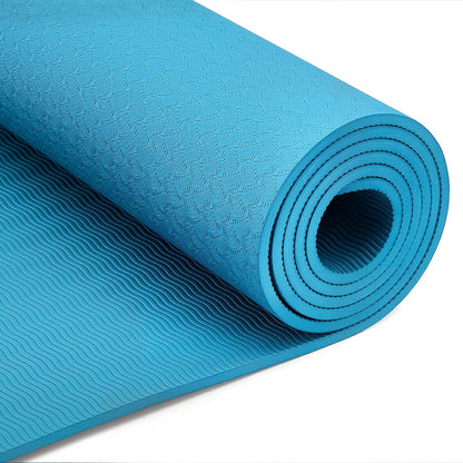 1/4 Inch Thick TPE Exercise Yoga Mat with Carrying Strap