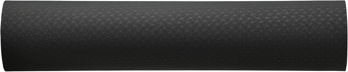 1/4 Inch Thick TPE Exercise Yoga Mat with Carrying Strap