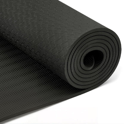 1/4 Inch Thick TPE Exercise Yoga Mat with Carrying Strap