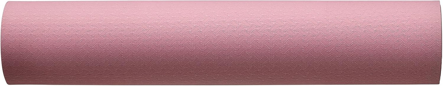 1/4 Inch Thick TPE Exercise Yoga Mat with Carrying Strap