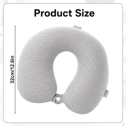 Neck Pillow Cover Travel U Neck Silk Pillow Case Cover Breathable Mesh Travel Necks Pillows Replacement Covers with Zipper Necks Pillows Washable Covers (No Filler Grey)