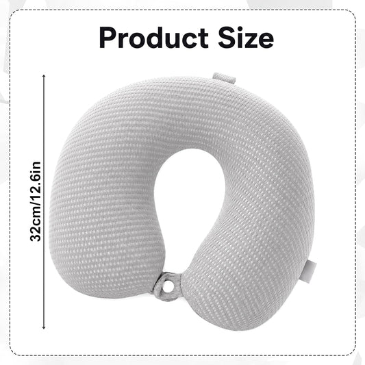 Neck Pillow Cover Travel U Neck Silk Pillow Case Cover Breathable Mesh Travel Necks Pillows Replacement Covers with Zipper Necks Pillows Washable Covers (No Filler Grey)