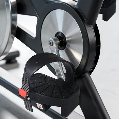 Exercise Bicycle Pedals - 9/16" & 1/2" Spindle, Bike Pedals with Adjustable Straps for Peloton/Schwinn/Spin Bikes, Non-Slip Rubber & Toe Clips