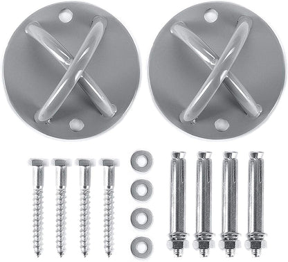 2 Pack Wall Mount Bracket for Suspension Straps, Ceiling Anchor Mount for Rings, Body Weight Strength Training Systems, Yoga Swings, Boxing Equipment