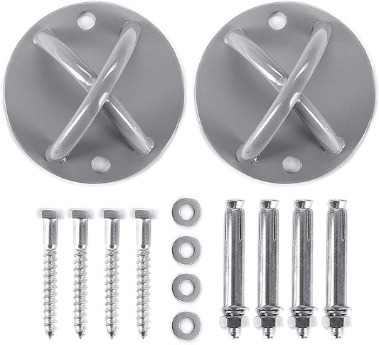 2 Pack Wall Mount Bracket for Suspension Straps, Ceiling Anchor Mount for Rings, Body Weight Strength Training Systems, Yoga Swings, Boxing Equipment