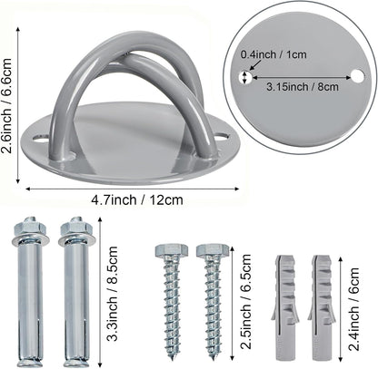 2 Pack Wall Mount Bracket for Suspension Straps, Ceiling Anchor Mount for Rings, Body Weight Strength Training Systems, Yoga Swings, Boxing Equipment