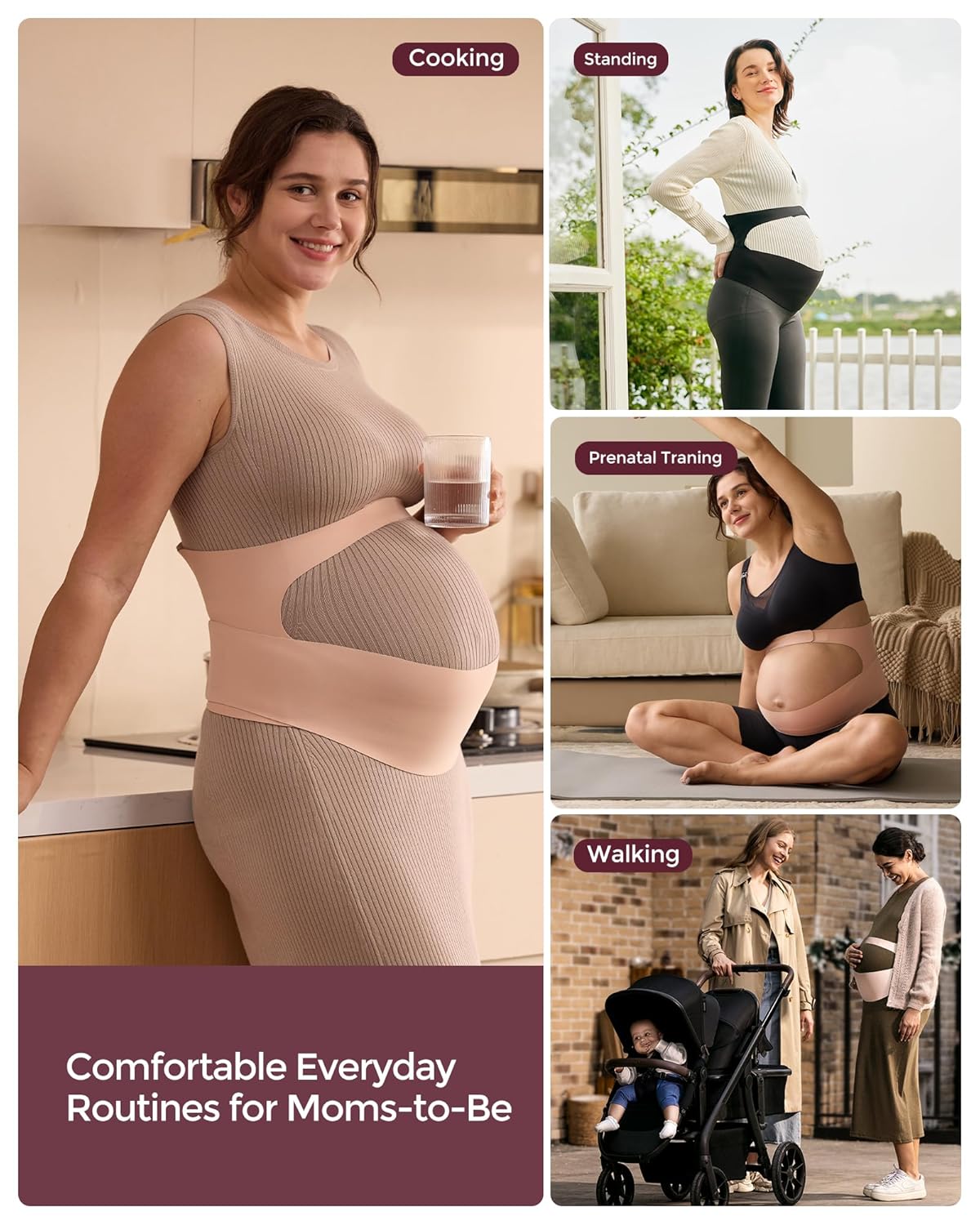 Pregnancy Belly Band, CozySupport Ergonest Maternity Belly Band, Invisible Pregnancy Belt for Back, Abdomen, Waist