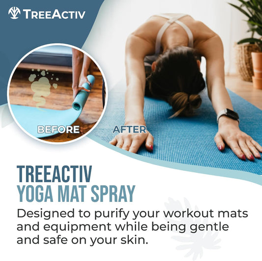 Yoga Mat Cleaner Spray, 4 fl oz, Cleaning Spray for Yoga Accessories, All Purpose Mat Spray for Gym Equipment, Workout Mat Spray With Tea Tree Oil, Yoga Mat Spray Cleaner, with 2000 Sprays