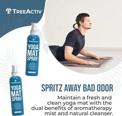 Yoga Mat Cleaner Spray, 4 fl oz, Cleaning Spray for Yoga Accessories, All Purpose Mat Spray for Gym Equipment, Workout Mat Spray With Tea Tree Oil, Yoga Mat Spray Cleaner, with 2000 Sprays