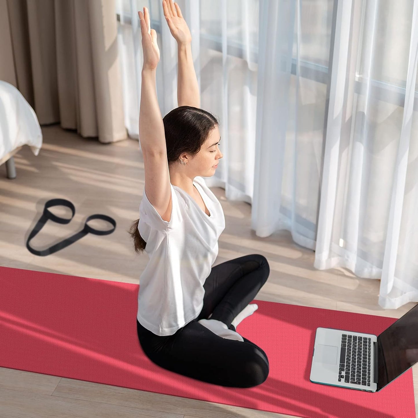 36 Pieces Yoga Mats Sets Includes 12 Pcs Yoga Mats Bulk 68” x 24” x 6mm Thick Exercise Mat Non Slip 12 Resistance Bands 12 Carrying Straps for Women Girls for Gym Pilates