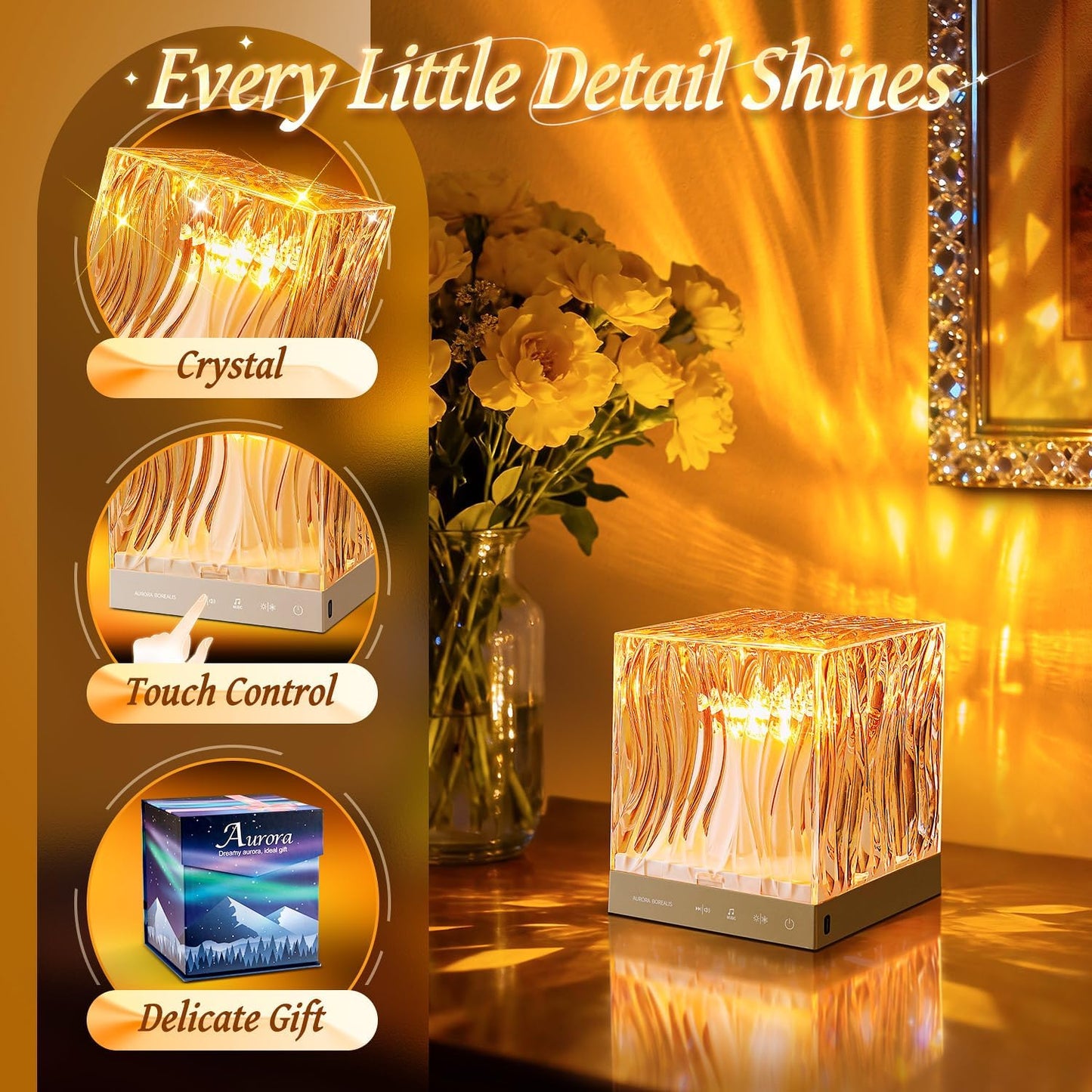 Ambient Lighting, 216 Modes Mood Lighting, 3-in-1 Sunset Lamp & Ocean Lamp & Northern Lights Projector with Remote,Led Lights for Bedroom, Room Lights for Bedroom Decor, Girl Gift