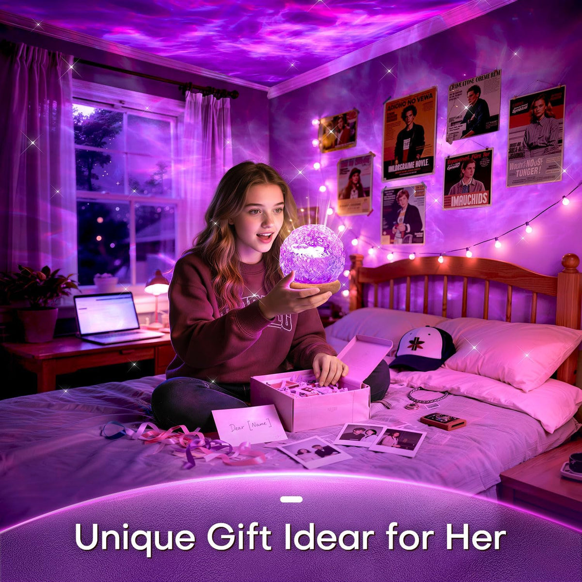 Ambient Lighting, 216 Modes Mood Lighting, 3-in-1 Sunset Lamp & Ocean Lamp & Northern Lights Projector with Remote,Led Lights for Bedroom, Room Lights for Bedroom Decor, Girl Gift