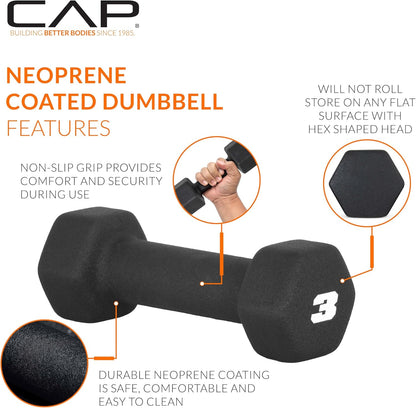 Barbell Neoprene Dumbbell Weights Pairs & Sets | Black