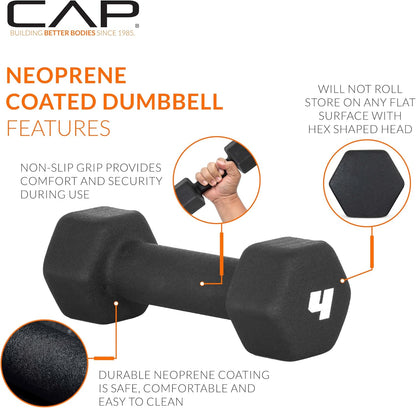 Barbell Neoprene Dumbbell Weights Pairs & Sets | Black