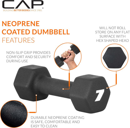 Barbell Neoprene Dumbbell Weights Pairs & Sets | Black