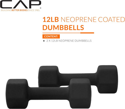 Barbell Neoprene Dumbbell Weights Pairs & Sets | Black