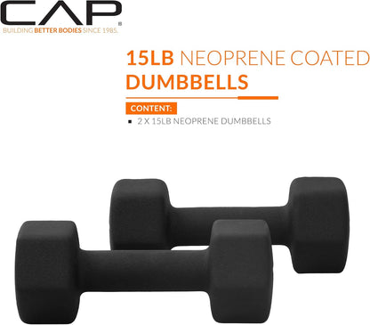Barbell Neoprene Dumbbell Weights Pairs & Sets | Black