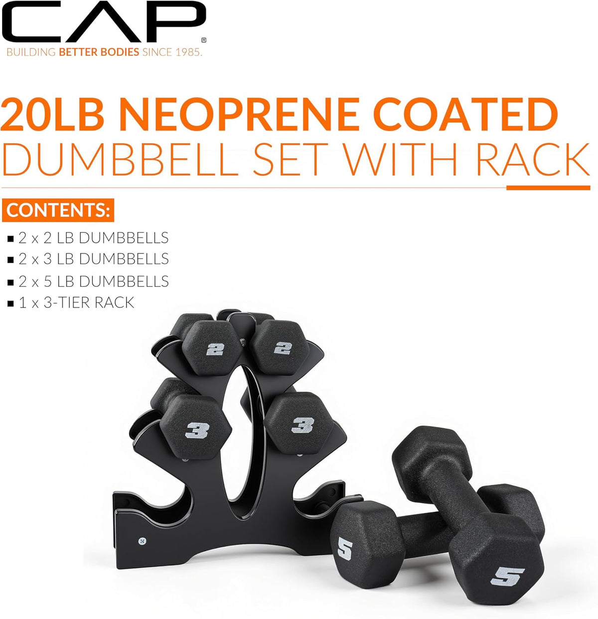Barbell Neoprene Dumbbell Weights Pairs & Sets | Black